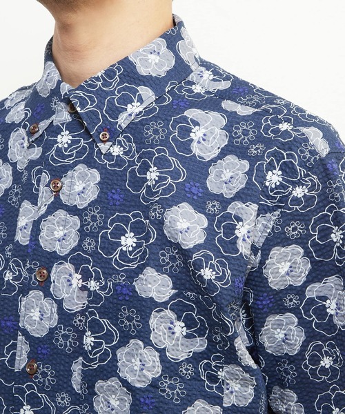 「MEN'S MELROSE」 半袖シャツ 3 グレイッシュベージュ メンズ_画像6