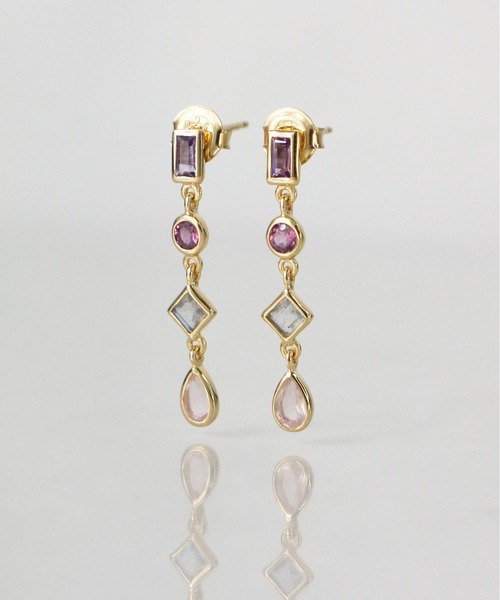 anq.（アンク） ピアス 「anq.」SV925・スモーキークォーツ、ブルー