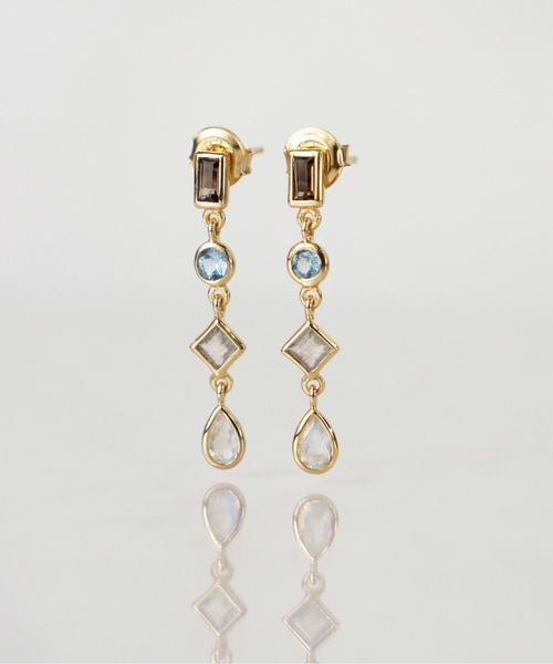 anq.（アンク） ピアス 「anq.」SV925・スモーキークォーツ、ブルー