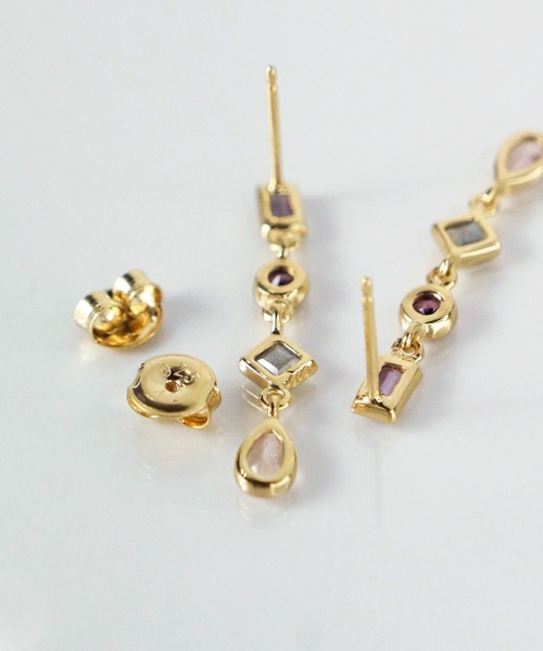 anq.（アンク） ピアス 「anq.」SV925・スモーキークォーツ、ブルー