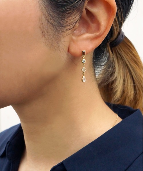 anq.（アンク） ピアス 「anq.」SV925・スモーキークォーツ、ブルー