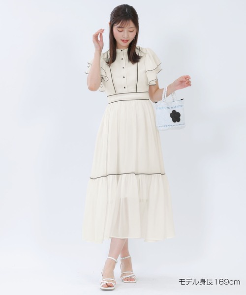 「MARY QUANT」 半袖ワンピース M ブラック レディースの画像