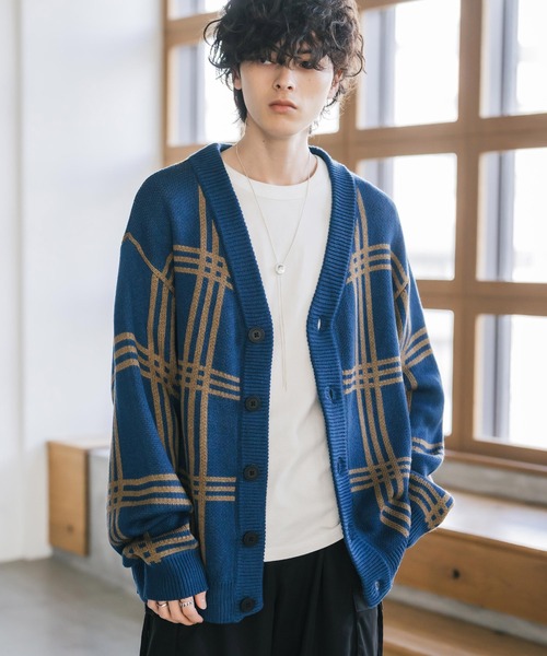 Rocky Monroe（ロッキーモンロー） カーディガン オーバーサイズ総柄V
