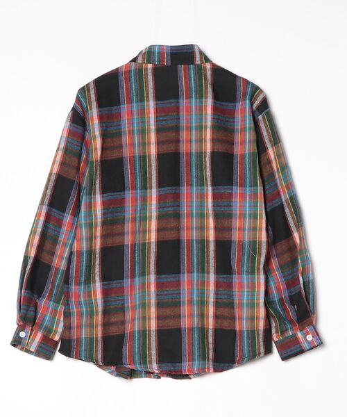 「DIAVEL」 チェック柄長袖ネルシャツ - ブラウン レディース_画像2