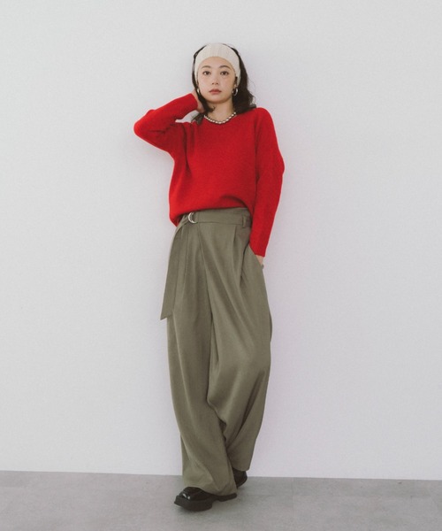 「HANNE」 長袖ニット FREE グレー レディース_画像2