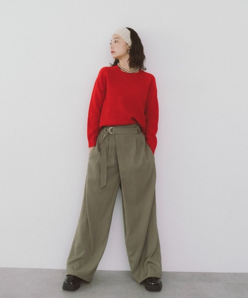「HANNE」 長袖ニット FREE グレー レディース_画像9
