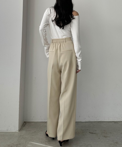 「Louere」 スラックス MEDIUM ホワイト レディース_画像4