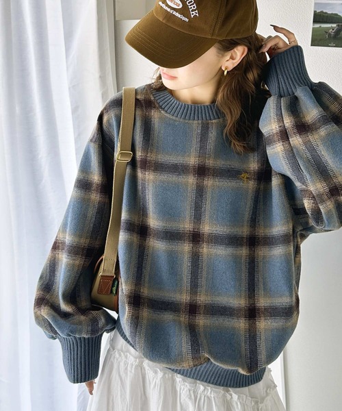 「classicalelf」 長袖カットソー LARGE ブルー レディース_画像2