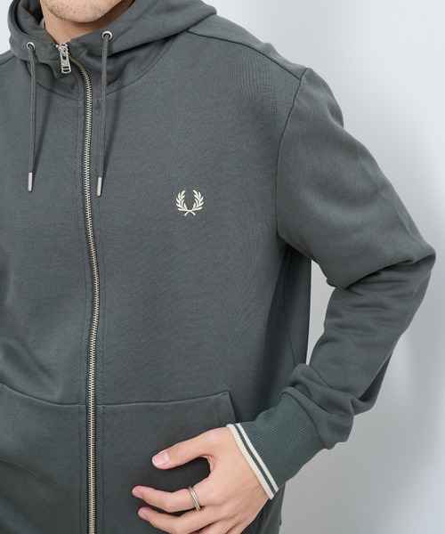 Y*U様 Fred Perry グレー ジップアップジャケット FRED PERRY（フレッドペリー） パーカー 「FRED PERRY」HOODED ZIP