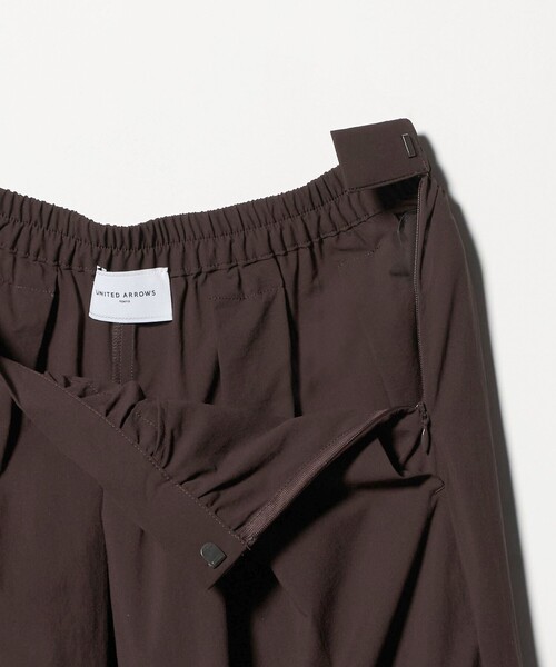 ワイドパンツ パンツ ギャザー フレア パンツ ‐はっ水 ウォッシャブル‐ レディースの画像