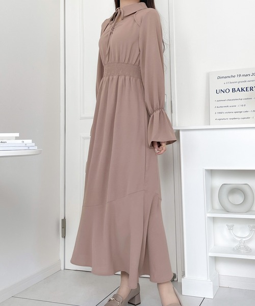 「mily bilet」 長袖ワンピース LARGE ブラック レディース_画像2