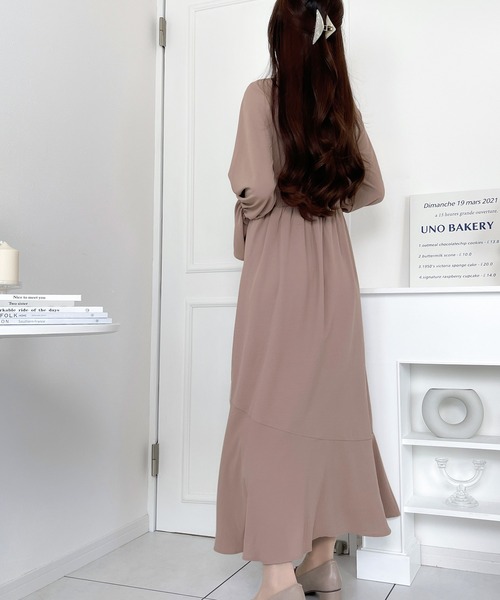 「mily bilet」 長袖ワンピース LARGE ブラック レディース_画像4