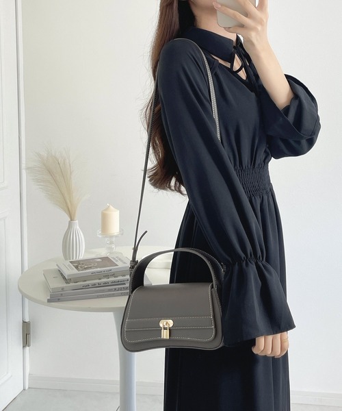 「mily bilet」 長袖ワンピース LARGE ブラック レディース_画像7