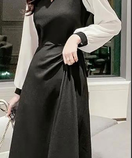 ワンピース シフォンスリーブ切り替えワンピース : ZOZOTOWN Yahoo!店