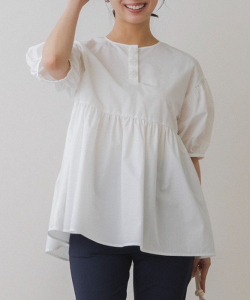 ［美品⭐︎］sono ブラウス Sono（ソーノ） ブラウス シャツ 半袖 「SONO/ソーノ」オーナメント