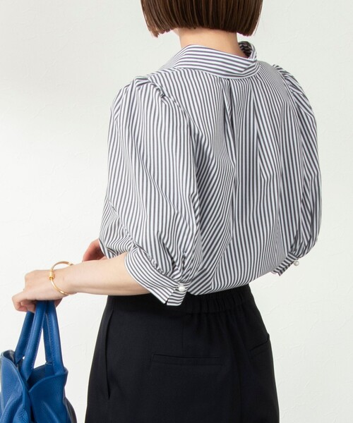 「NOLLEY'S」 7分袖シャツ 38 ネイビー レディース_画像4
