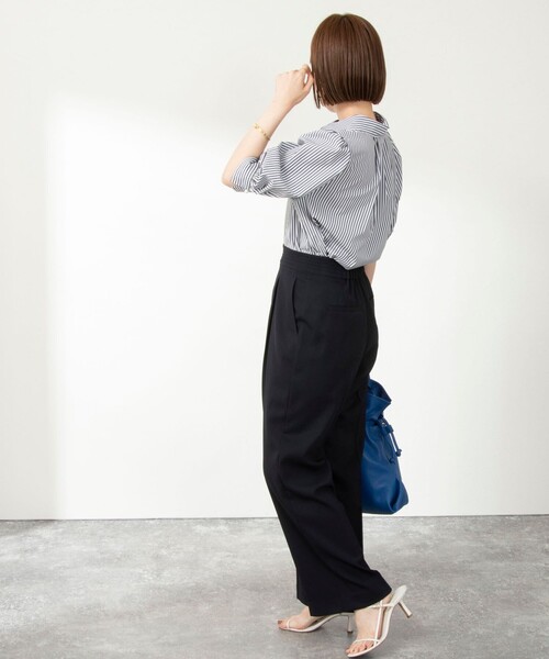 「NOLLEY'S」 7分袖シャツ 38 ネイビー レディース_画像5