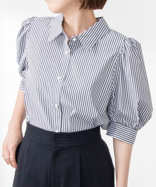 「NOLLEY'S」 7分袖シャツ 38 ネイビー レディース_画像8