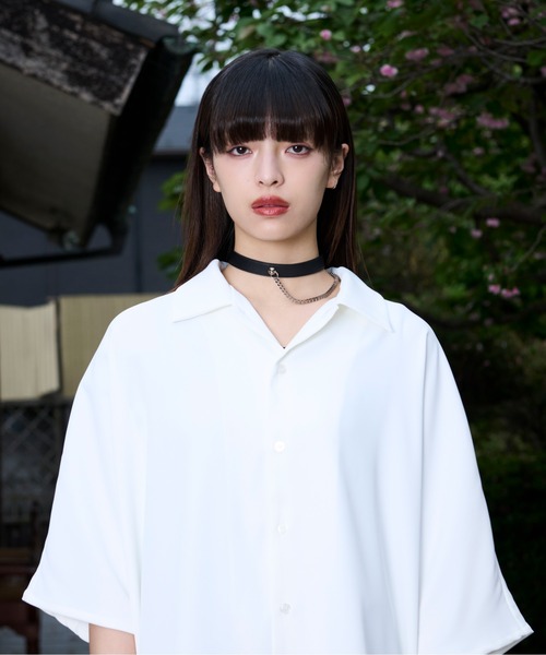「狐独」 「ellno loset」半袖シャツ MEDIUM ブラック メンズ_画像6