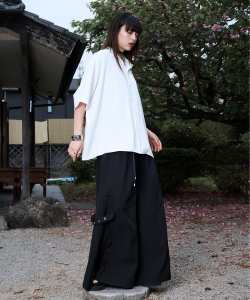 「狐独」 「ellno loset」半袖シャツ MEDIUM ブラック メンズ_画像8