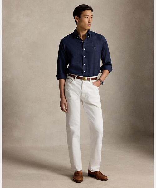 現行✨ポロラルフローレン リネンシャツ リラックスフィット メンズ ライトグレー POLO RALPH LAUREN（ポロ・ラルフローレン） ラルフローレン シャツ