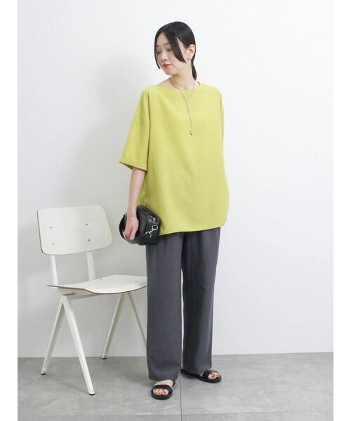 「Samansa Mos2 blue」 イージーパンツ F カーキ レディース_画像3