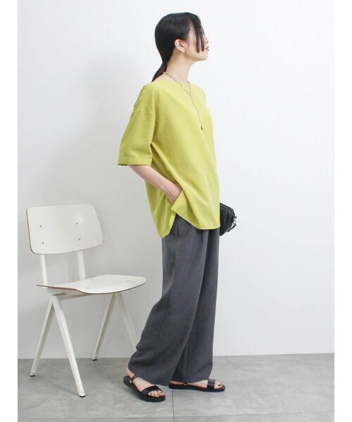 「Samansa Mos2 blue」 イージーパンツ F カーキ レディース_画像8
