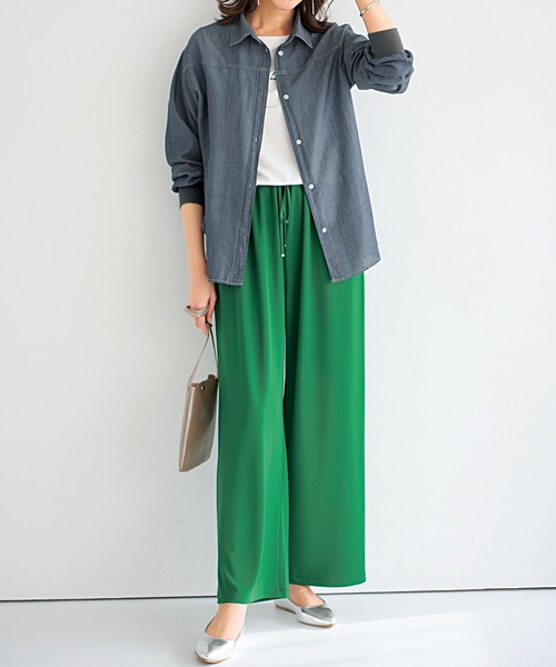 「BELLUNA PLUS」 長袖シャツ MEDIUM ブルー レディース_画像6