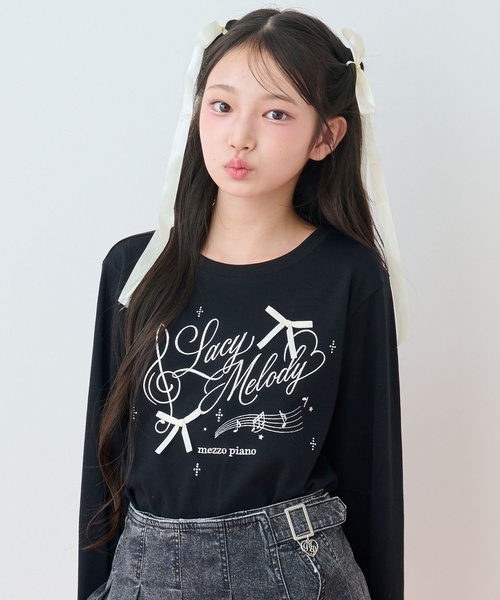 mezzo piano Junior（メゾピアノ ジュニア） tシャツ Melody リボン