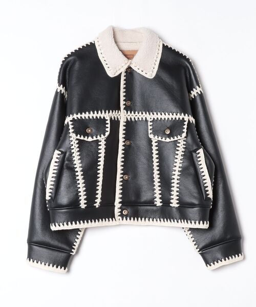 ジャケット・アウター amok HAND PAINT BLOUSON amok（アモク） コート ジャケット amok/アモク/HAND KNITTING BOA