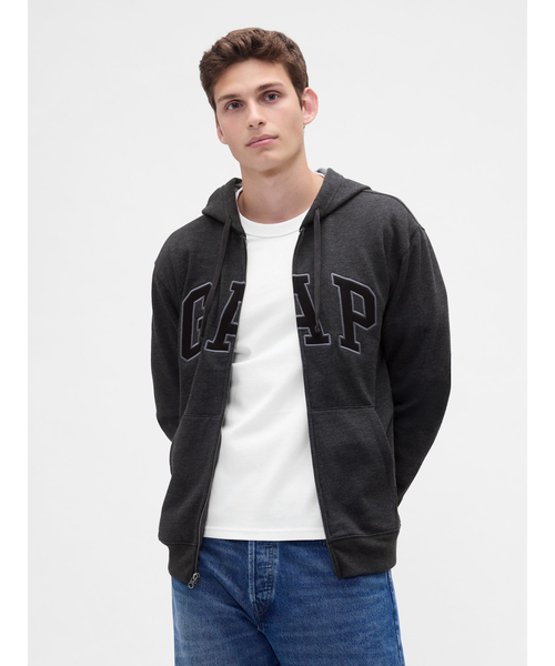 GAP（ギャップ） パーカー 裏起毛 GAPロゴ フルジップパーカー(ユニ