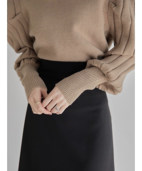 amel（エイメル） ニット rib sleeve puff knit : ZOZOTOWN Yahoo!店