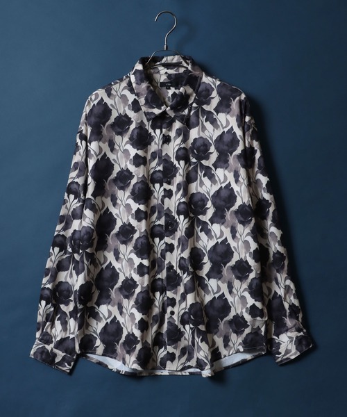 ANPAS（アンパス） シャツ Georgette Flower Total Pattern Print Big 