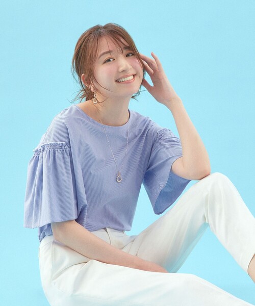 tシャツ 「WEB限定・洗える」ストライプジャージー フレア カットソー レディース J.PRESS｜【WEB限定・洗える】ストライプジャージー フレア