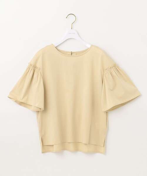 any SiS tシャツ シルケットストライプ フレアスリーブ