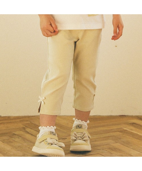 SLAP SLIP パンツ SLAPSLIP/裾リボンスーパーストレッチ7分丈