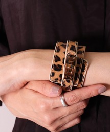 (美品)BVLGARI レザーバングル ユニセックス BAYBLO ブレスレット (EL)「ユニセックス」「本革」ひねり金具