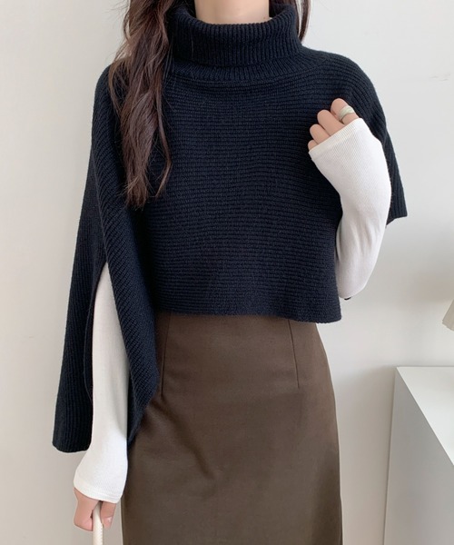 kudos 21aw 変形ニット ゆるっと”が叶える、1秒垢抜け！モヘアタッチシアー変形タック柄ニット