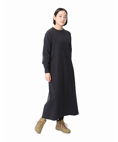 tシャツ Recycled Cotton Heavy L/S Dress レディース snow peak tシャツ Recycled Cotton Heavy L/S Dress レディース
