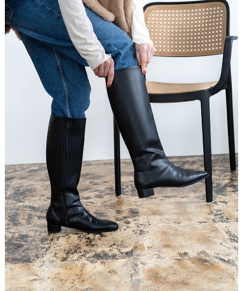 ブーツ スクエアトゥ ロングブーツ レディース : ZOZOTOWN Yahoo!店
