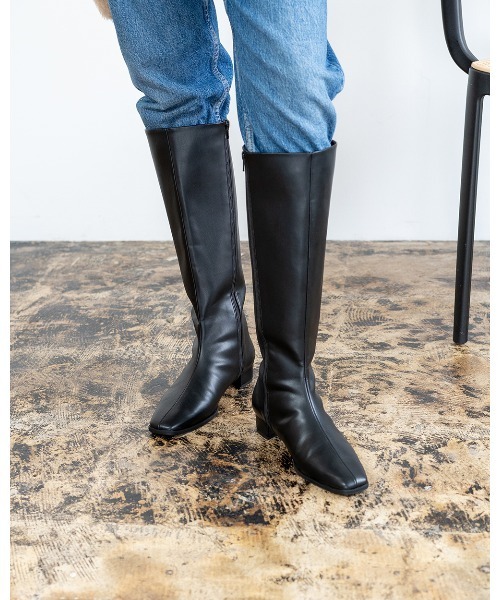 ブーツ スクエアトゥ ロングブーツ レディース : ZOZOTOWN Yahoo!店