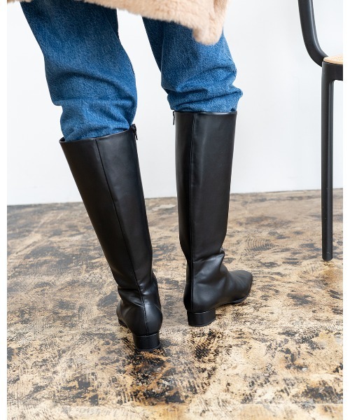 ブーツ スクエアトゥ ロングブーツ レディース : ZOZOTOWN Yahoo!店