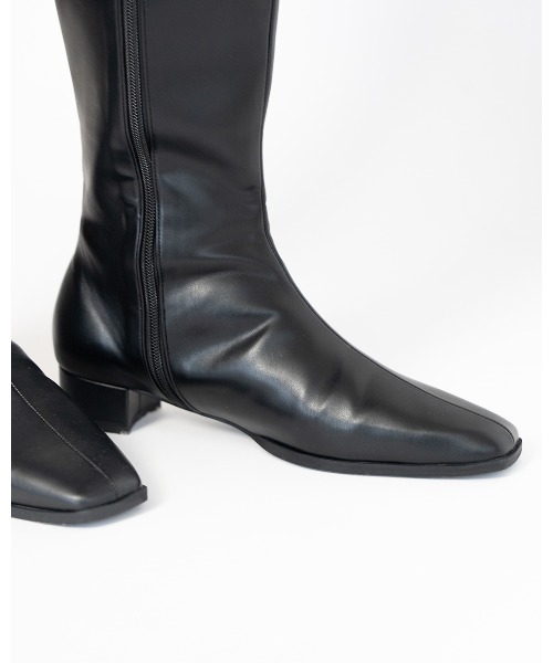 ブーツ スクエアトゥ ロングブーツ レディース : ZOZOTOWN Yahoo!店