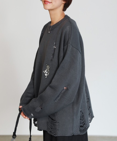 Rocky Monroe セーター ニット 接触冷感オーバーサイズ5分袖