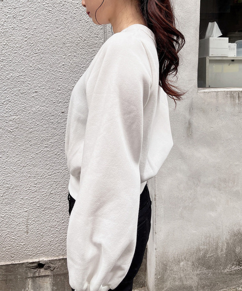 MIIA（ミーア） tシャツ ロゴ刺繍ショート丈プルオーバー レディース