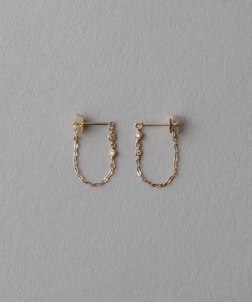 【最低値下げ価格】　ete ブラウンダイアモンドチェーンピアス ete bijoux ピアス 「トーン」 K18RBG ブラウンダイヤモンド