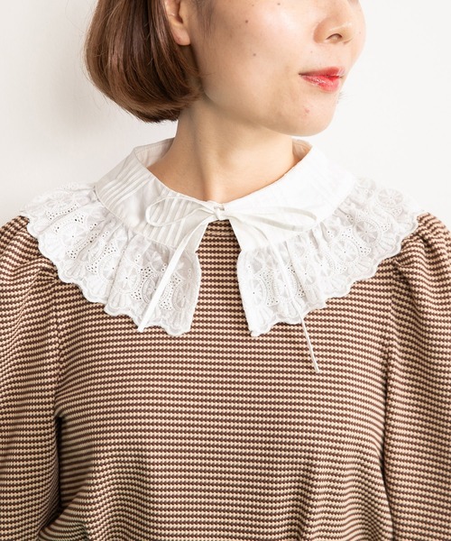 Dot＆Stripes CHILD WOMAN つけ襟 付け襟 ブロードレース