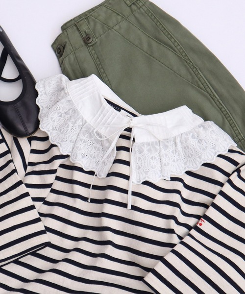 つけ襟 Dot＆Stripes CHILD WOMAN つけ襟 付け襟 ブロードレース