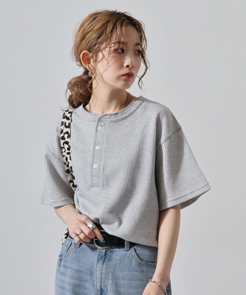 JEMORGAN tシャツ ワッフル半袖ヘンリーネック（パック） メンズ