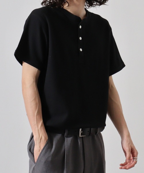 韓国製 夏用 ワッフルTシャツ ヘンリー trim_ofcrs_iteme72c57ac9c8911e